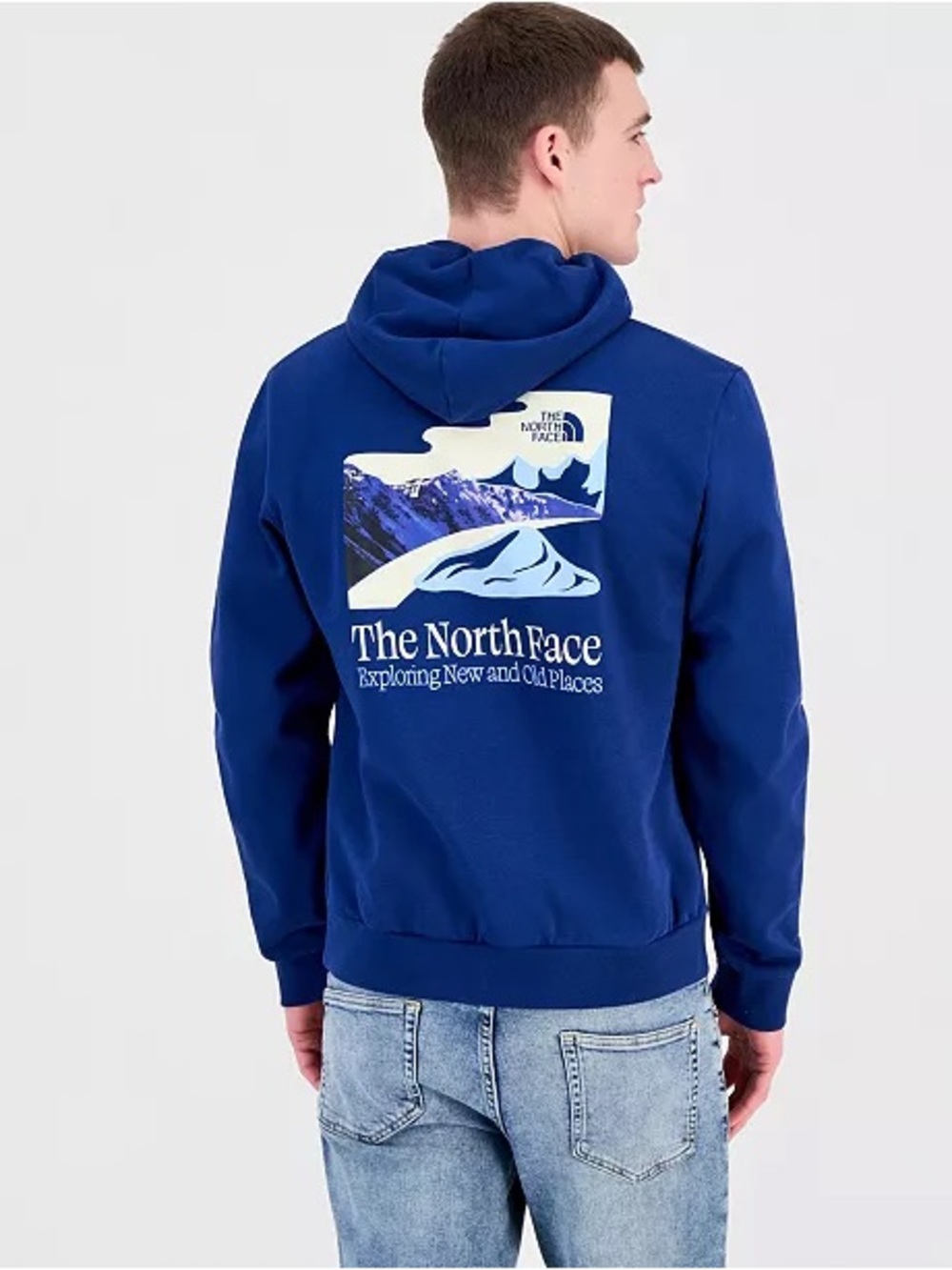 The North Face NWT Men's Evolution New Old Places Estate Blue Hoodie Size XL